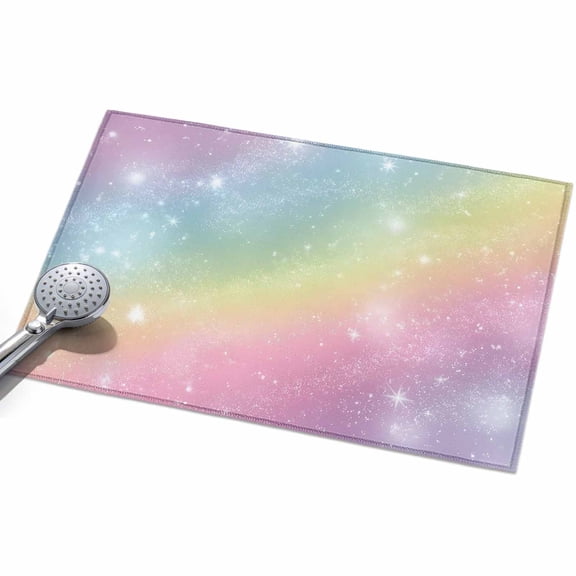 Colorful Rainbow 2x3ft Non Slip Area Rug Modern Abstract Fantasy Gradient Rainbow Shining Star Washable Soft Area Rugs for Living Room, Indoor Circle Carpet for Bedroom Dining Room Kitchen
