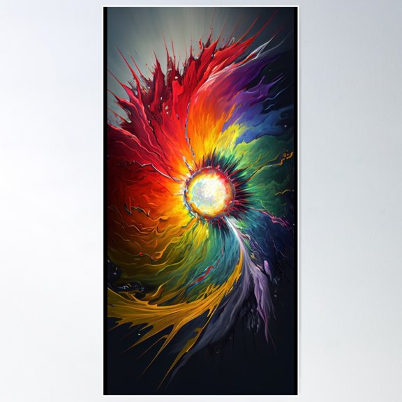 Colorful Rainbow Art Painting Poster Wall Art, Modern Wall Decor For Living Room Bedroom, 12x18 UNFRAMED