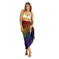 thumbnail image 1 of Colorful Rainbow Beach Wrap Sarong With Fringe, Rainbow Stripes, Size: One Size, Uluwatu Style, 1 of 5