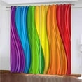 thumbnail image 1 of Colorful Rainbow Blackout Curtains, 3D Abstract Print Window Curtains, Thermal Insulated Darkening Grommet Drapes Set For Living Room Bedroom Kitchen Decor 53"W x 63"L (Pack of 2), 1 of 6