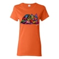 thumbnail image 1 of Colorful Rainbow Cat Animal Lover Womens Graphic T-Shirt, Orange, 2XL, 1 of 3