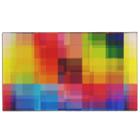 Colorful Rainbow Checkered Pattern Door Rugs,Washable Non Slip Door Mats Indoor,Decorative Door Mats,Entry Mat Indoor for Entrance,Bedroom,Kitchen,Bathroom,17"x30"
