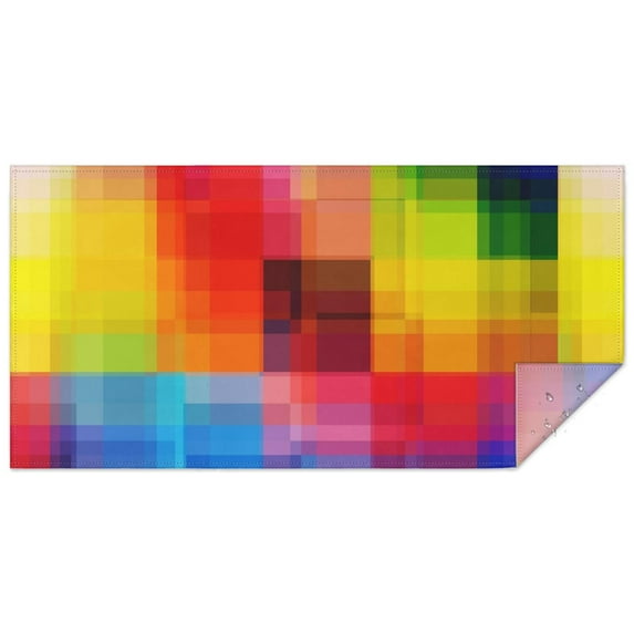 Colorful Rainbow Checkered Pattern Rectangle Tablecloth 60"x120",Waterproof Polyester Rectangle Table Cloth, Wipeable Spillproof Polyester Tablecloth for Dining, Camping, Indoor and Outdoor