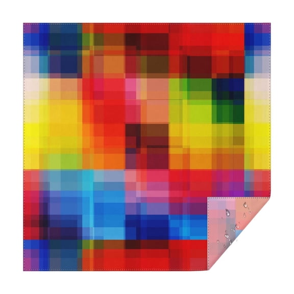 Colorful Rainbow Checkered Pattern Square Tablecloth,Waterproof Square Table Cover,Wipeable Spillproof Washable Table Cover for Home Kitchen Party Decor 52"x52"(132x132cm)