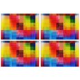 thumbnail image 1 of Colorful Rainbow Checkered Pattern Summer Placemats Table Placemats Set Of 4-Linen Kitchen Washable Placemats Table Mats 11.8"x17.7" Non-Slip Heat Resistant, 1 of 6