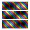thumbnail image 1 of Colorful Rainbow Checkered Pattern Summer Placemats Table Placemats Set Of 6-Linen Kitchen Washable Placemats Table Mats 11.8"x17.7" Non-Slip Heat Resistant, 1 of 5