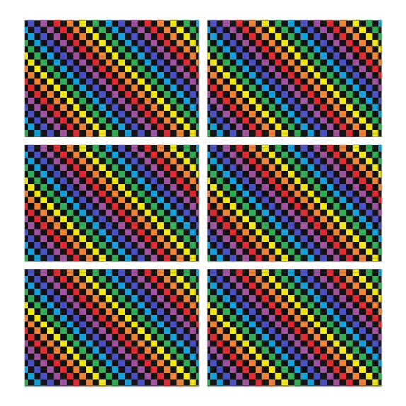 Colorful Rainbow Checkered Pattern Summer Placemats Table Placemats Set Of 6-Linen Kitchen Washable Placemats Table Mats 11.8"x17.7" Non-Slip Heat Resistant