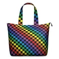 thumbnail image 1 of Colorful Rainbow Checkered Pattern Travel Tote Bags for Women Carry On,Large Weekender Bags for Women Travel,Multi Functional Duffle Bag for Work,Shopping,Sports, 1 of 5