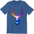 thumbnail image 1 of Colorful Rainbow Deer Wild Forest Animal Men's Short Sleeve T-Shirt, 1 of 4