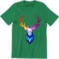 thumbnail image 1 of Colorful Rainbow Deer Wild Forest Animal Men's Short Sleeve T-Shirt, 1 of 4