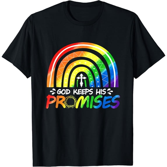 Colorful Rainbow Design God Keeps His Promise T-Shirt for Faith and Inspiration