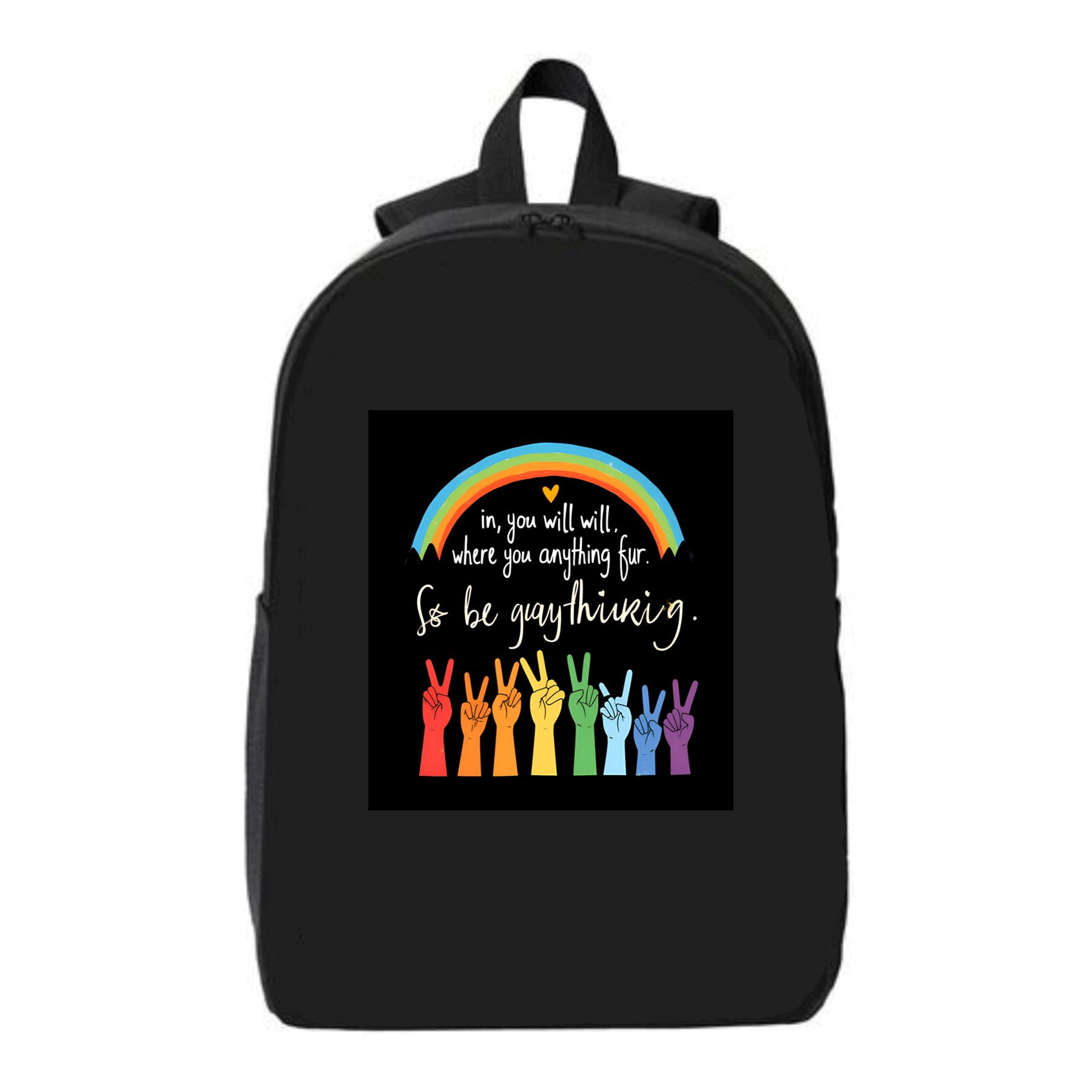 Colorful Rainbow Design Laptop Backpack - Fits 15 
