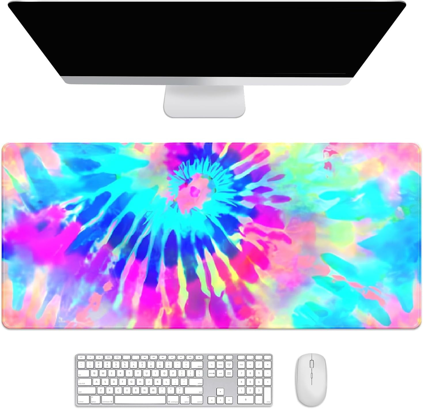 Colorful Rainbow Desk Mat, Desk Accessory, Cute Workspace, Trendy Workspace, Trendy, 35.4x15.7in Large Gaming Mouse Pad, Cute Desk Topper, Pretty Desk Pad