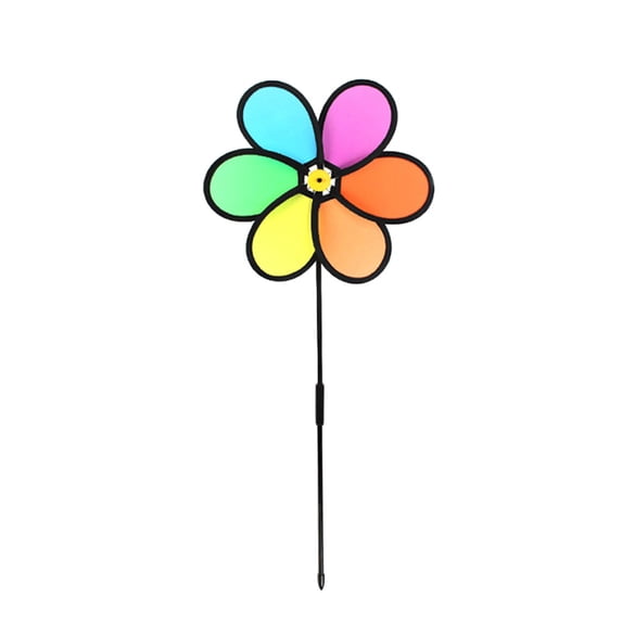 Colorful Rainbow Flower Spinner Wind Windmill Home Garden Yard Patio Outdoor Decoration Kids Toy