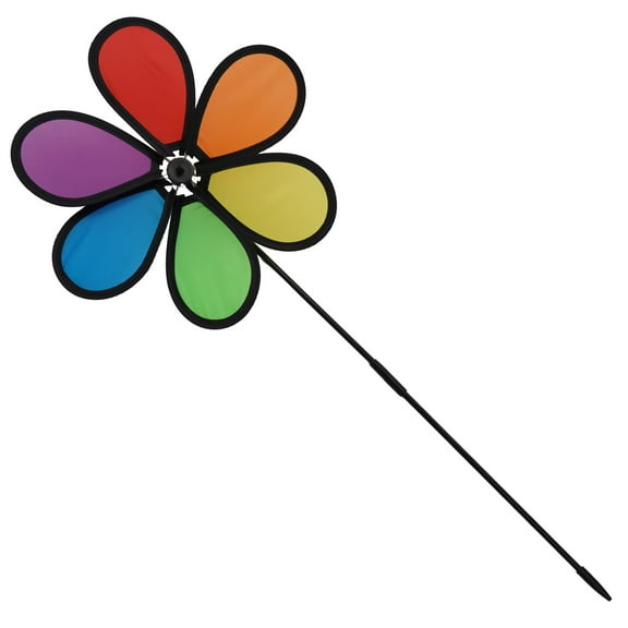 Colorful Rainbow Flower Windmill Spinner Wind Home Garden Yard Patio Outdoor Decoration Kids Toy Garden Decoration Accessory