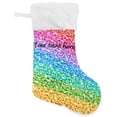 thumbnail image 1 of Colorful Rainbow Glitter Christmas Stockings Sparkle Christmas Presonalized Large Stocking Sock, Set of 1 Xmas Party Winter Decor Candy Bag Family Holiday Gift, 17.7 Inch, 1 of 7