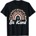 thumbnail image 1 of Colorful Rainbow Leopard Print Be Kind T-Shirt for Positive Messaging and Everyday Wear, 1 of 5