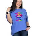 thumbnail image 1 of Colorful Rainbow Lips Dripping Art Focus on the Good T-Shirt, Inspirational Graphic Tee, Positive Message Shirt, Trendy Outfits, Flo Blue Comfort Colors T-Shirt, 3XL, 1 of 1
