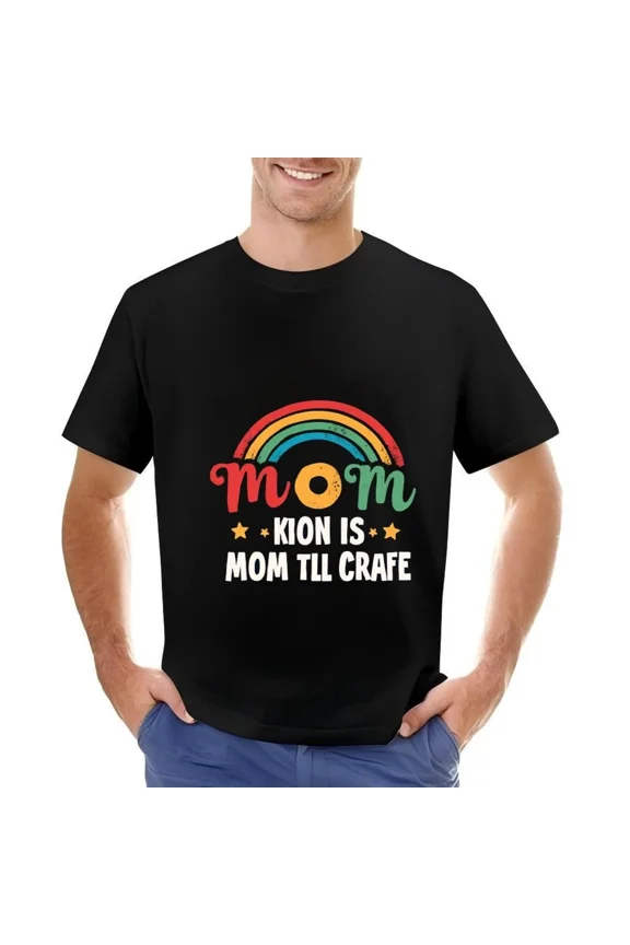 Colorful Rainbow MOM Typography Tee Bright Cheerful Style Unisex T-Shirt up to size 5XL