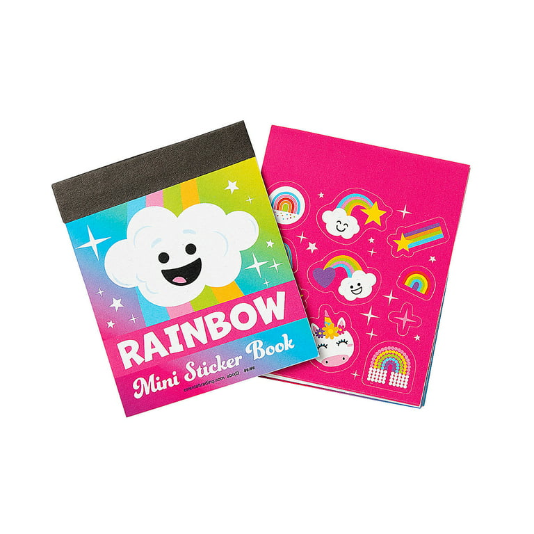 Colorful Rainbow Mini Sticker Books - 12 Pieces