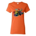 thumbnail image 1 of Colorful Rainbow Moose Head Wildlife Animal Lover Womens Graphic T-Shirt, Orange, X-Large, 1 of 3
