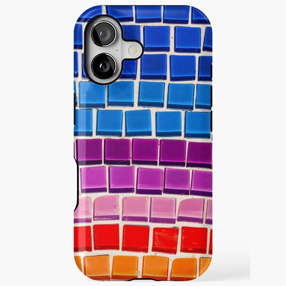 Colorful Rainbow Mosaic Pattern Abstract Case iPhone 17 16 15 14 13 12 11 Pro Max