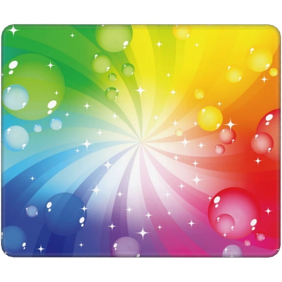 Colorful Rainbow Mouse Pad for Women Girls, 12x10 Inch Mouse Pad Personalized Print Waterproof Mousepad Pretty Desk Mat Non-Slip Rubber Smooth MousePads for Boys Girls Women Computer Laptop