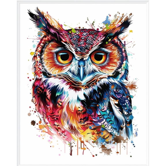 Colorful Rainbow Owl DIY 11CT Stamped Cross Stitch Kits for Beginners Easy Needlepoint Embroidery Counted Cross Stitch Art Craft for Wall Decoration 12x16inch(4)