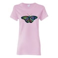 thumbnail image 1 of Colorful Rainbow Patterned Butterfly Animal Lover Womens Graphic T-Shirt, Light Pink, 3XL, 1 of 3