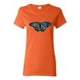 thumbnail image 1 of Colorful Rainbow Patterned Butterfly Animal Lover Womens Graphic T-Shirt, Orange, 3XL, 1 of 3