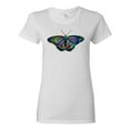 thumbnail image 1 of Colorful Rainbow Patterned Butterfly Animal Lover Womens Graphic T-Shirt, White, Large, 1 of 3