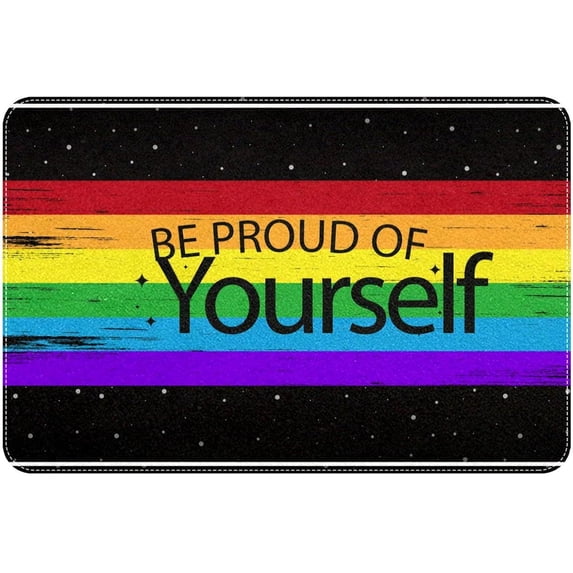 Colorful Rainbow Pride, Indoor Door Mat Durable Front Door Mats Entryway Rug Non-Slip Absorbent Area Rugs Resist Dirt Rugs for Room Decor, 16X24 Inch