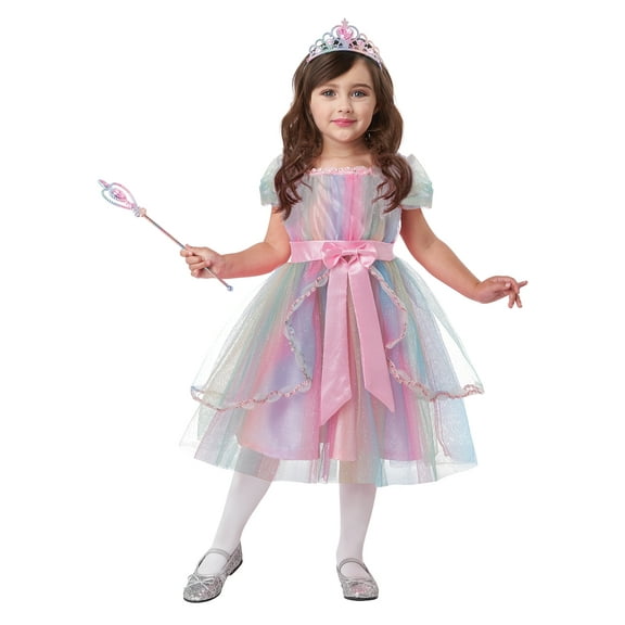 Colorful Rainbow Princess Toddler Costume - Medium (3-4)