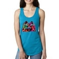 thumbnail image 1 of Colorful Rainbow Rabbit Animal Lover Ladies Racerback Tank Top, Turquoise, Large, 1 of 3