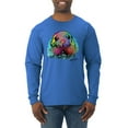 thumbnail image 1 of Colorful Rainbow Rabbit Animal Lover Mens Long Sleeve Shirt, Royal, Large, 1 of 3