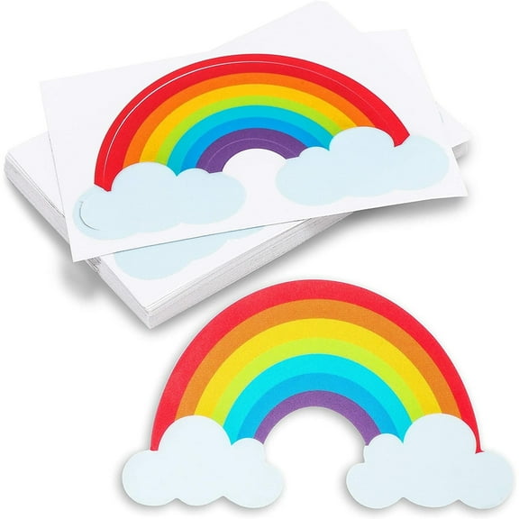 Blue Panda Rainbow Vinyl Stickers - 3.5 x 2 in, 36 Pack, Waterproof - Peel & Stick Rainbow Stickers - Party Decorations, Classroom Decor
