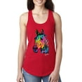thumbnail image 1 of Colorful Rainbow Sea Turtle Animal Lover Ladies Racerback Tank Top, Red, Large, 1 of 3