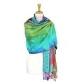 thumbnail image 1 of Colorful Rainbow Silky Tropical Colorful Exotic Pashmina Wrap Shawl Scarf, 1 of 5