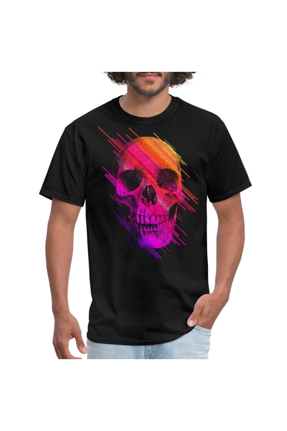 Colorful Rainbow Skull Men's T-Shirt
