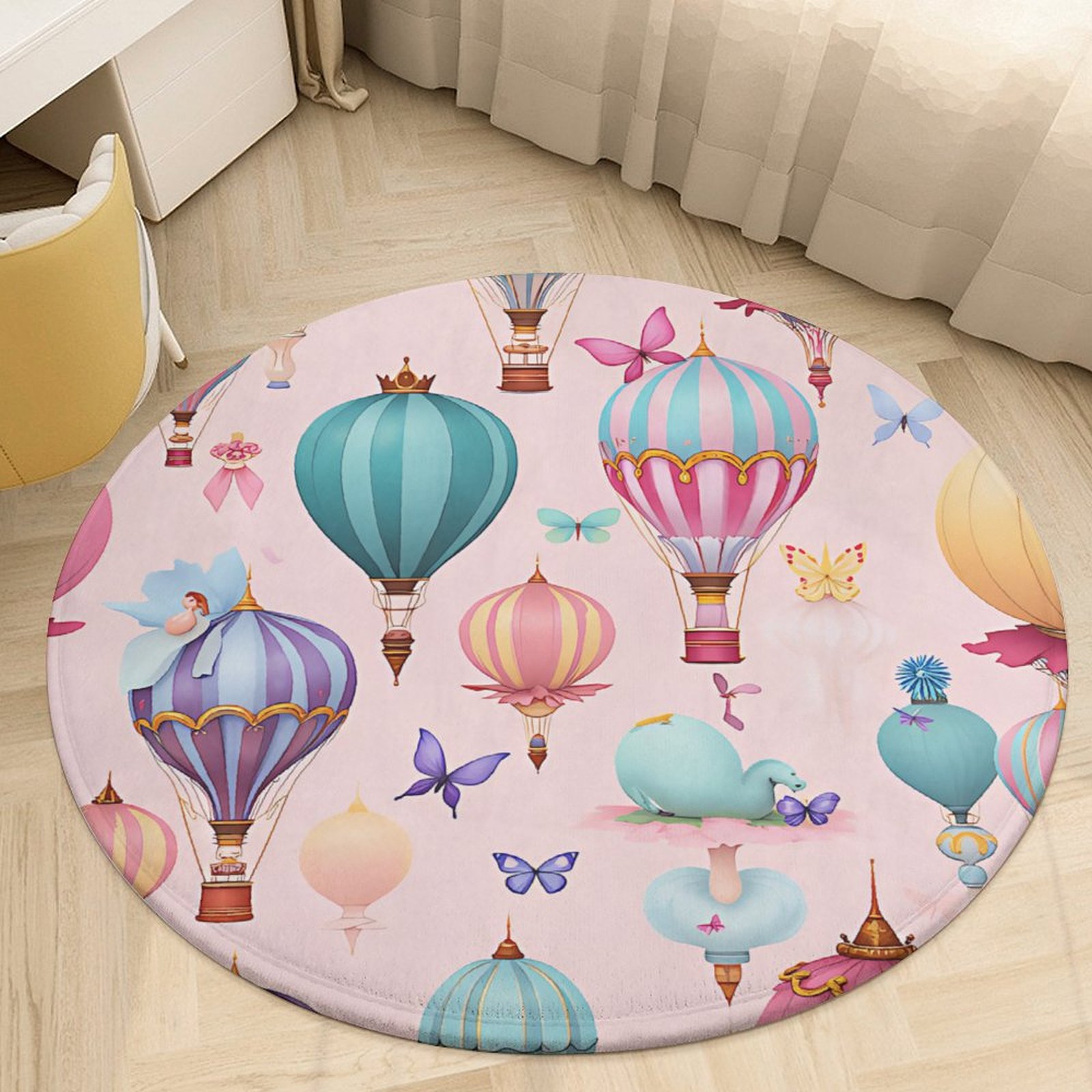 Castle Round Rug Colorful Rainbow Star Castle Round Area Rugs for Bedroom Living Room ...