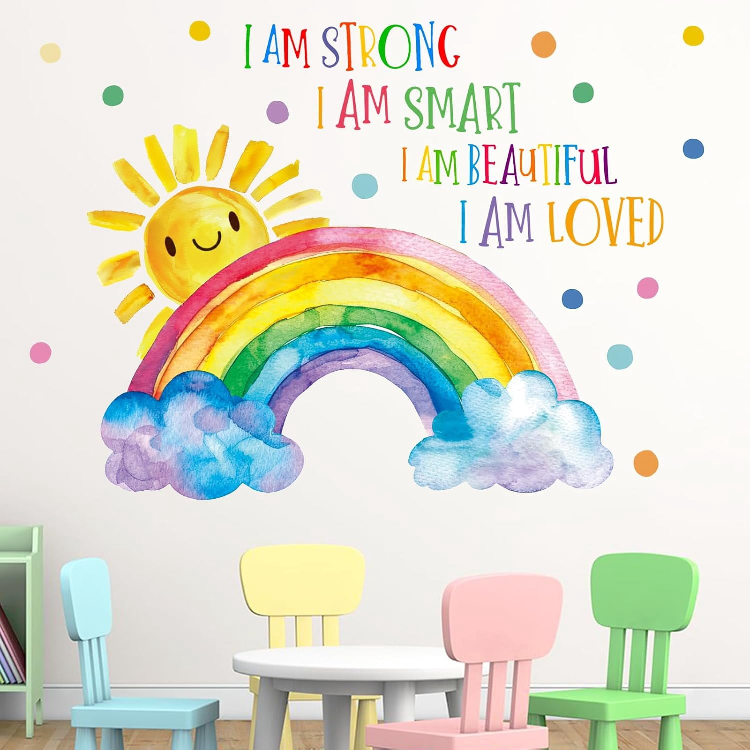 Colorful Rainbow Sunshine Inspirational Wall Decals Stickers ...