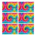 thumbnail image 1 of Colorful Rainbow Tie Dye Placemats for Dining Table Durable Placemats for Restaurant Valentines Gift Party Christmas Cute Funny Dinner Mats, 1 of 3
