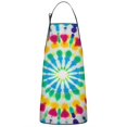 thumbnail image 1 of Colorful Rainbow Tie Dye Spiral Pattern Apron-Garden Aprons for Women with Pockets-Cotton Linen Waterproof Kitchen Cooking Gardening Aprons Adjustable for Kitchen,Cooking,BBQ and Salon 33x27 Inch, 1 of 7
