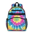 thumbnail image 1 of Colorful Rainbow Tie Dye Spiral Pattern Backpack for School,Cute School Bag,Schoolbag with Adjustable Shoulder Straps & Padded Back,15.25"x11.5"x5.25", 1 of 5