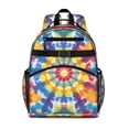 thumbnail image 1 of Colorful Rainbow Tie Dye Spiral Pattern Backpack for School,Cute School Bag,Schoolbag with Adjustable Shoulder Straps & Padded Back,15.25"x11.5"x5.25", 1 of 5