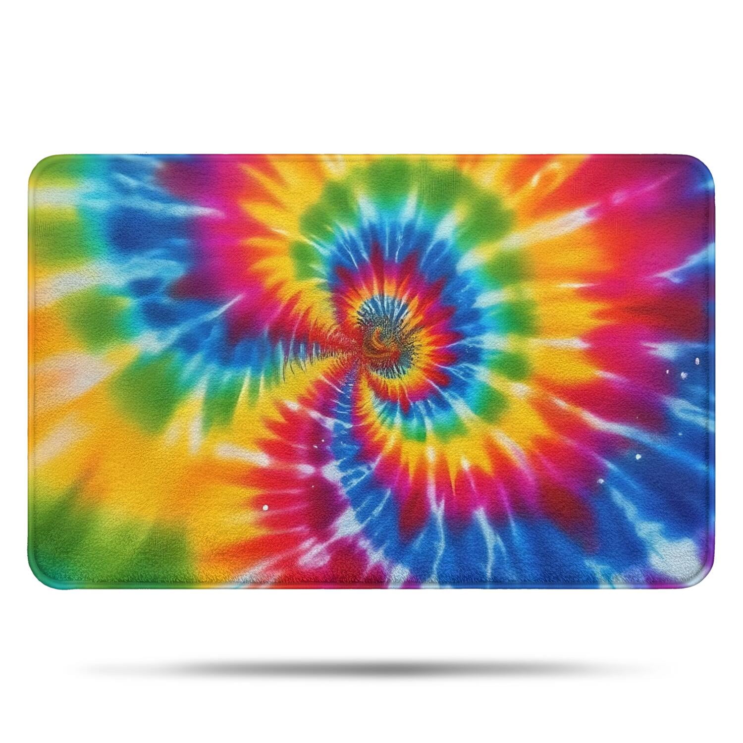 Colorful Rainbow Tie Dye Spiral Pattern Bathroom Rugs Mat,Non Slip ...