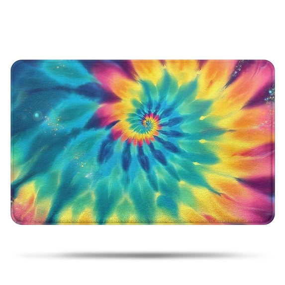 Colorful Rainbow Tie Dye Spiral Pattern Bathroom Rugs Mat,Non Slip Microfiber Bathroom Rug,Rubber Backing,Soft Bathroom Mats for Bathroom Floor,Tub and Shower,20x32in(50x80cm)