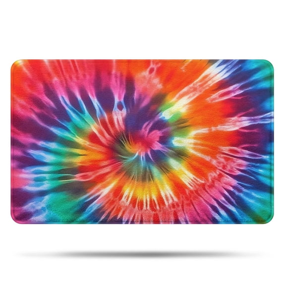 Colorful Rainbow Tie Dye Spiral Pattern Bathroom Rugs Mat,Non Slip Microfiber Bathroom Rug,Rubber Backing,Soft Bathroom Mats for Bathroom Floor,Tub and Shower,20x32in(50x80cm)