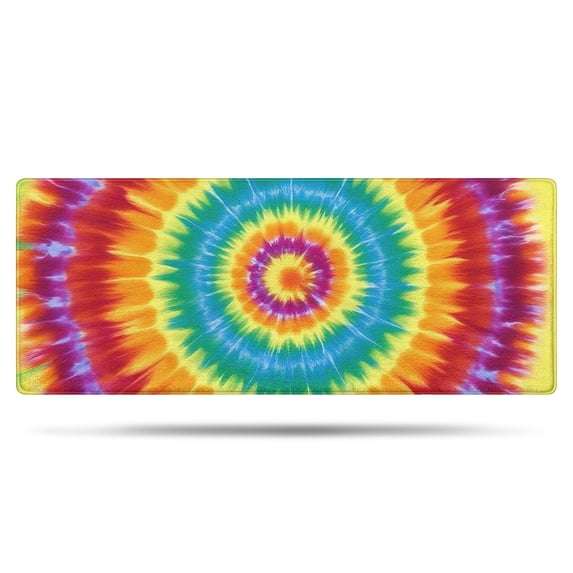Colorful Rainbow Tie Dye Spiral Pattern Bathroom Rugs Mat,Non Slip Microfiber Bathroom Rug,Rubber Backing,Soft Bathroom Mats for Bathroom Floor,Tub and Shower,60x24in(150x60cm)