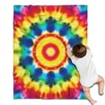thumbnail image 1 of Colorful Rainbow Tie Dye Spiral Pattern Blanket,Comfortable Soft Flannel Throw Blanket,All Season,Warm Lightweight Blankets for Sofa Bed Couch Living Room Chair,30"x40", 1 of 4